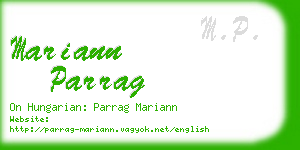 mariann parrag business card